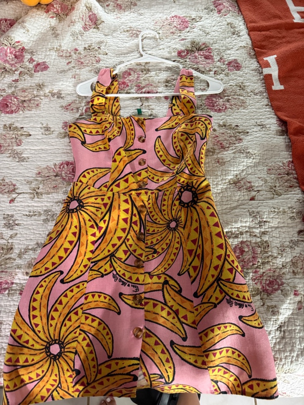 FARM Rio Pink & Yellow Tropical-Print Mini Dress